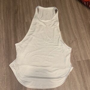 Lululemon Athletica Light Gray and white striped Tank Top